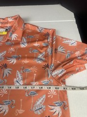 Jack Nicklaus Polo Shirt Men’s Orange Flamingo Short Sleeve Size M