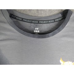 Under Armour Project Rock Brahma Bull Tie Dye T-Shirt Mens Large Gray Loose Fit