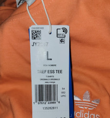 NEW MENS ADIDAS ORIGINALS ESSENTIALS TREFOIL TEE SHIRT~SIZE LARGE #JY2647 ORANGE