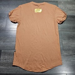 G Star Raw Lash T Shirt Mens XS Brown Curved Hem Organic Cotton Sustainable