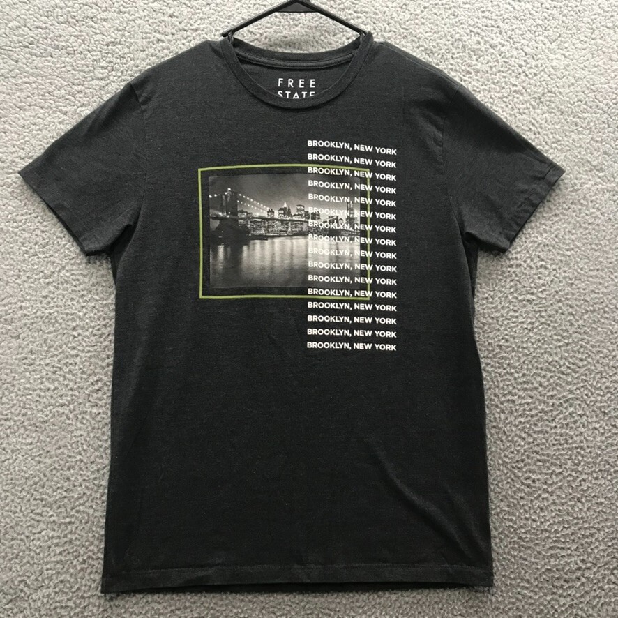 Brooklyn New York Graphic Men’s Short Sleeve T Shirt Charcoal Size M