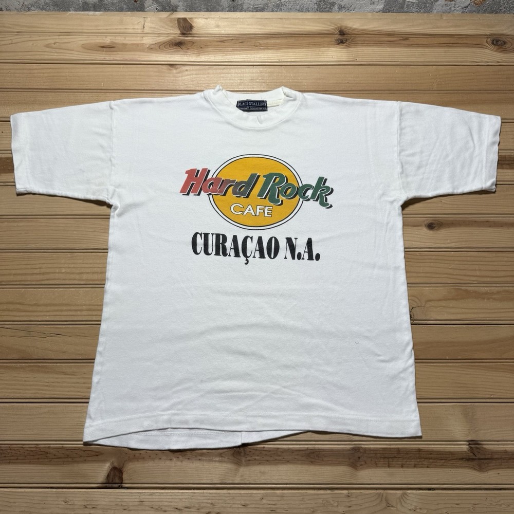 Vintage 80s 90s Hard Rock Cafe Curaçao N.A. Shirt Size Medium Single Stitch