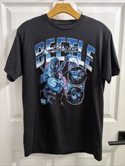 DC Comics Blue Beetle Graphic T-Shirt Black Short Sleeve Superhero Tee Size M