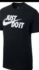 NIKE Just Do It Men’s T Shirt Style AR5006-011 Black/W Size Medium