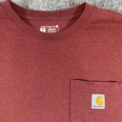 Carhartt Men Shirt XL TALL Red Pocket Shirt Logo Loose Short Sleeve Workwear