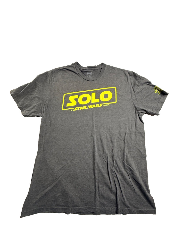 Star Wars Solo Movie Shirt Men’s Medium M Dark Heather Grey Tri-Blend Logo Tee