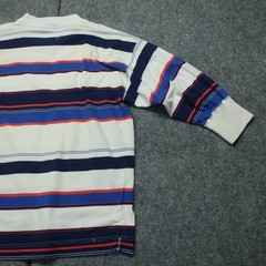 Vintage Levi’s Relaxed Fit T-Shirt Mens M White Blue Striped Crew Neck Comfort