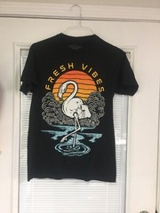 Fresh Vibes Flamingo Graphic Tshirt Adult Size Small PreOwned Good
