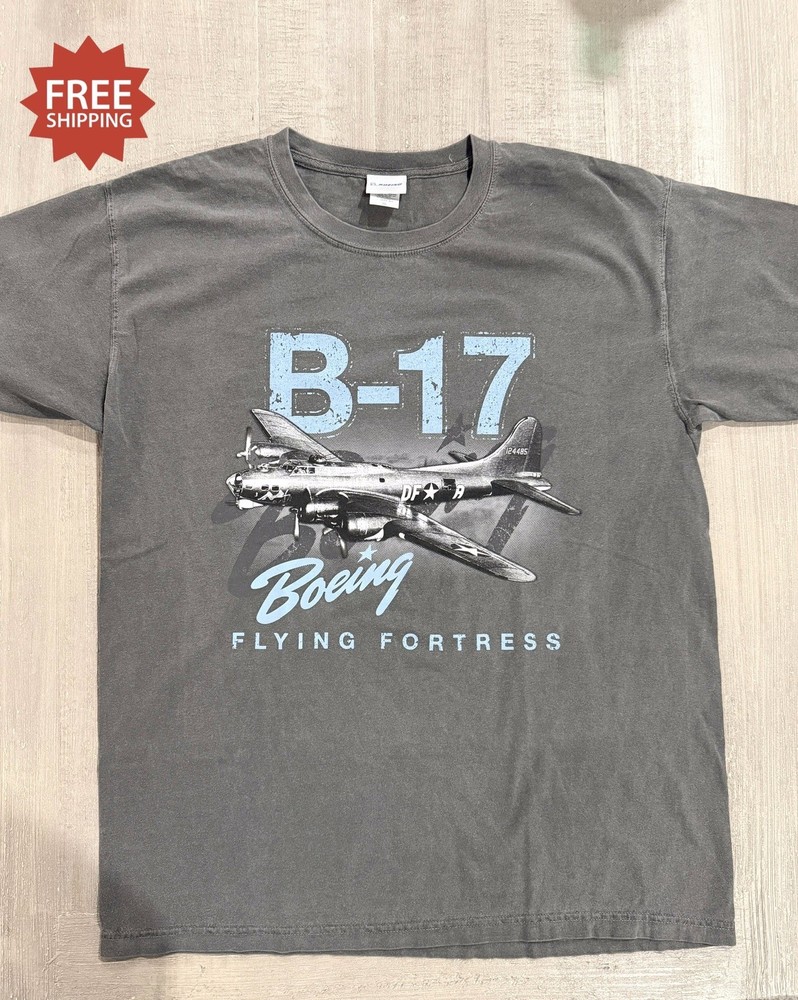 B-17 Flying Fortress T Shirt Gray Mens L / Large Boeing Heritage Collection NEW!