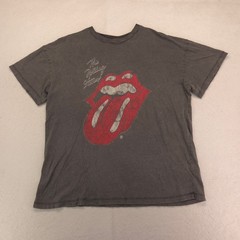 The Rolling Stones Band Crew Neck Short Sleeve T Shirt Mens Size Large L Gray