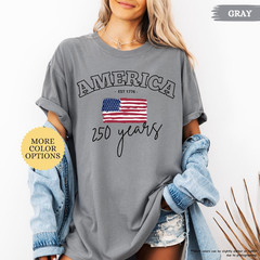 America 250 Years T-Shirt Comfort Colors American Flag Patriotic Gift Men Women