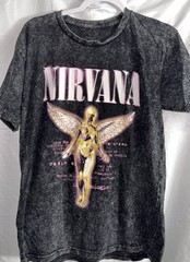 Nirvana Men’s Shirt Distressed Fade Acid Wash Size Medium Pre Owned