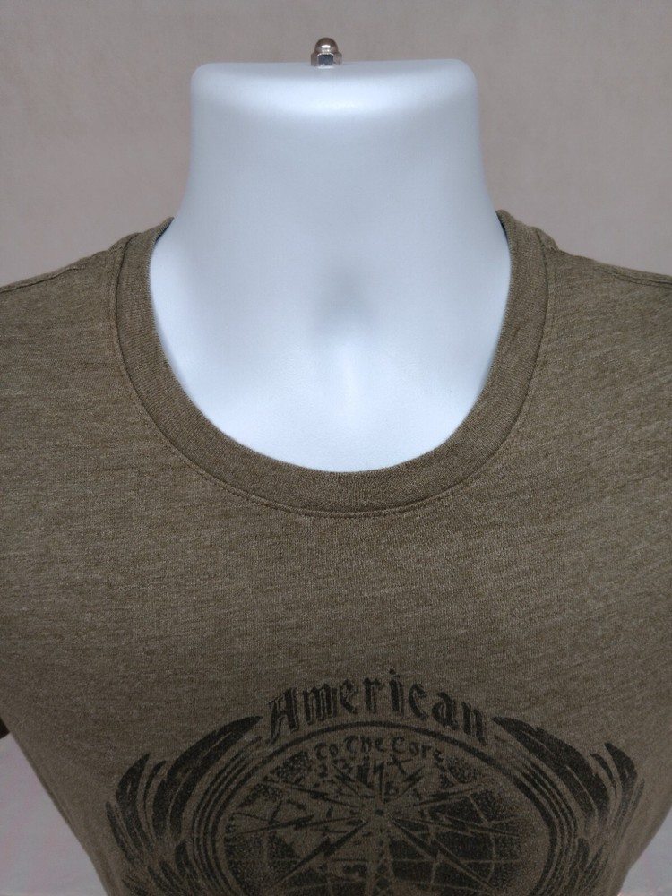 Lucky Brand Mens Large Green American To The Core Dunagrees Short Sleeve T-Shirt