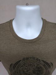 Lucky Brand Mens Large Green American To The Core Dunagrees Short Sleeve T-Shirt