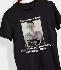 David Allan Coe Mugshot black T-shirt short sleeve All sizes S-5Xl 2F301