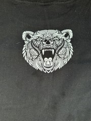 Grizzly Bear Colorful Artsy T-Shirt Small Black Short Sleeve Animal Wildlife