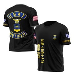 Customized US Air Force Retired Military All Over Printed 3D shirt S-5XL