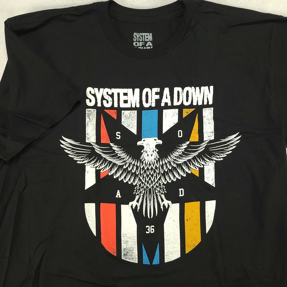 System of a Down Mens Graphic T Shirt Size L Large 36 Eagle Black Band New NWOT