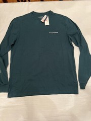 Vineyard Vines Forest Green Long Sleeve T-shirt Size M New With Tags Whale Logos