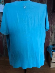 Life is good Camping mens T-Shirt turquoise blue sz TTG XXL faded………………a