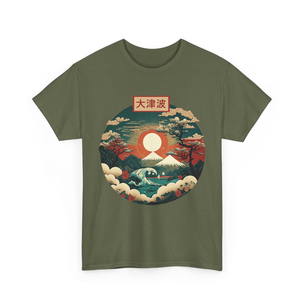 Japanese Art Japanese Culture Lover Red Sunset Women Men T-Shirt