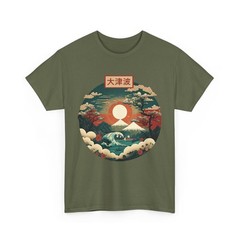 Japanese Art Japanese Culture Lover Red Sunset Women Men T-Shirt