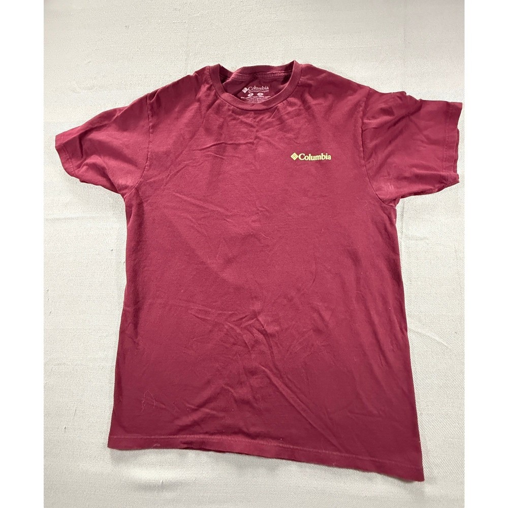 Columbia Mens Texas Graphic Tee Maroon Short Sleeve Armadillo Logo Size M 1713