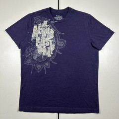 y2k Aeropostale Graphic Shirt Men’s Size Large Purple Affliction Style Goth Alt