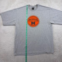 Michigan Wolverines Shirt Mens Large Gray NCAA Basketball Graphic Tee Starter