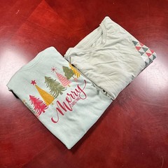 Festive Minimalist Mint Green Christmas Tee Bundle Pack Cotton Blend (Medium)