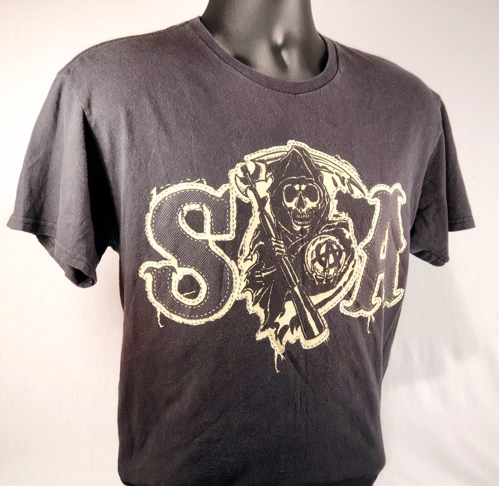 SONS OF ANARCHY T-SHIRT SOA Large Fear the Reaper Graphics Short Sleeve