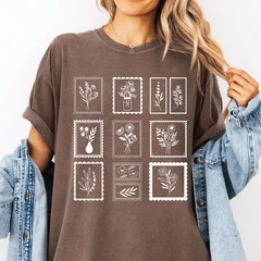 Comfort Tee Floral Stamp Shirt Soft Relaxed Fit