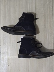 Paul Smith Navy Brown High-cut Boots Size 7 Japan