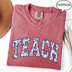 Teach Floral Teacher Shirt First Day Of School Back To School Teaching Gift Tee