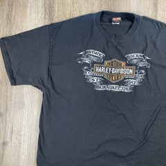 Harley Davidson T Shirt Work Sucks It’s Time To Ride Y2K Men’s 2XL Hanes Beefy T
