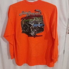 Harley Davidson Long Sleeve T-Shirt Orange 3XL Bayou Country Houma Louisiana