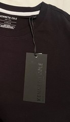 KENNETH COLE ROUND NECK BLACK UNWORN w/ TAGS SHORT SLEEVE- Size L ORIGINALLY $49