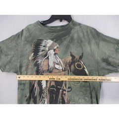 The Mountain Native American Warrior Chief Horse Tie Dye Graphic T-Shirt Mens L