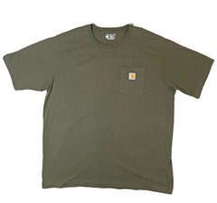 Carhartt K87 Pocket T-Shirt Men’s XL Olive Green Loose Fit Heavyweight Cotton