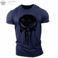 Men’s T Shirt 3d Print Military Patriotic Skull O-Neck T Shirt Oversized T-Shirt