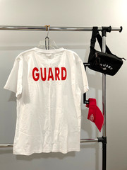 Lifeguard T-Shirt Unisex Adult Medium Red GUARD Logo, Visor, Waist Pack, Whistle