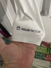Habit Solar Factor T Shirt Long Sleeve Size 2XL White American Flag Back Good