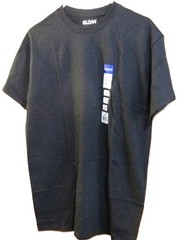 2 Gildan Adult T-Shirts ~ Black and Heather Military Green Size L ~ New
