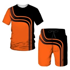 New Men’s Sets 3d Tracksuit Summer Fashion Clothes for Man Tshirt Shorts 2 Piece