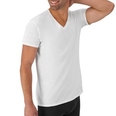 Hanes Mens Cotton, Moisturewicking Vneck Tee Undershirts, Multiple Packs And