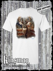 American Deer T-Shirt USA Flag Whitetail Buck Hunting Outdoors