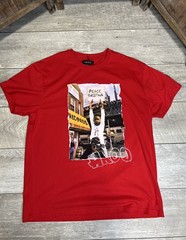 AKOO Red Graphic T-Shirt Peace Brotha Public Housing Patch Mens Size 4XL