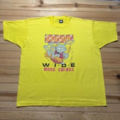 Vintage 80s 1989 Caution Bunny Wide Mood Swings Cartoon Funny Shirt USA Size XL