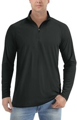UPF50+ Men’s Sun Protection UV Shirts 1/4 Zip Long Sleeve Performance Golf Tops