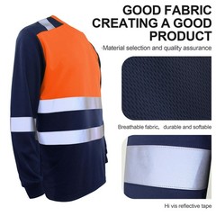 Hi Vis Viz T Shirt High Visibility Safety Reflective Tape Work Top Long Sleeve